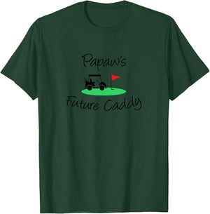 Kids Papaw's Future Caddy Cute Grandchild Golf T-Shirt - T-Shirt | Forest