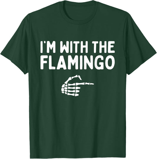 I'm With The Flamingo Halloween Costume Matching Couples T-Shirt - T-Shirt | Forest