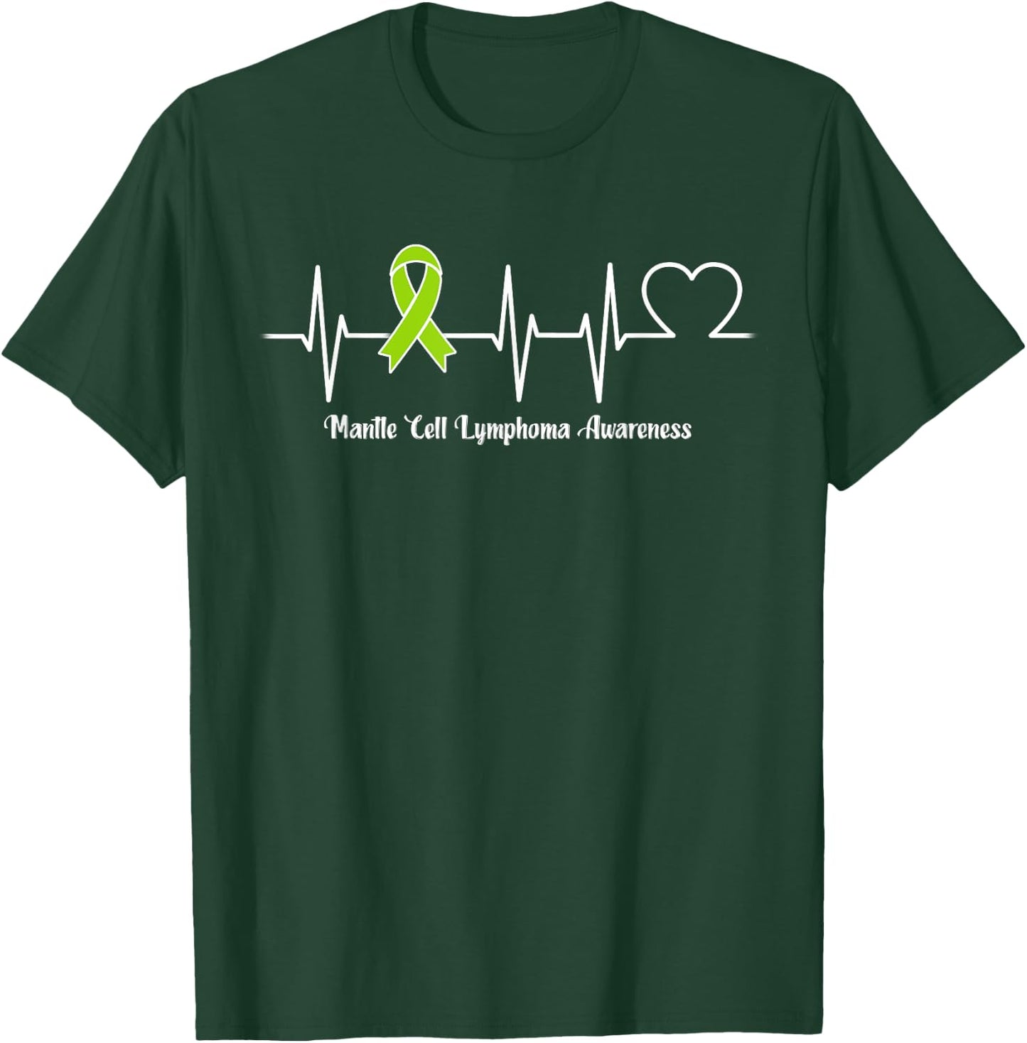 Heartbeat Mantle Cell Lymphoma Warrior T-Shirt - T-Shirt | Forest