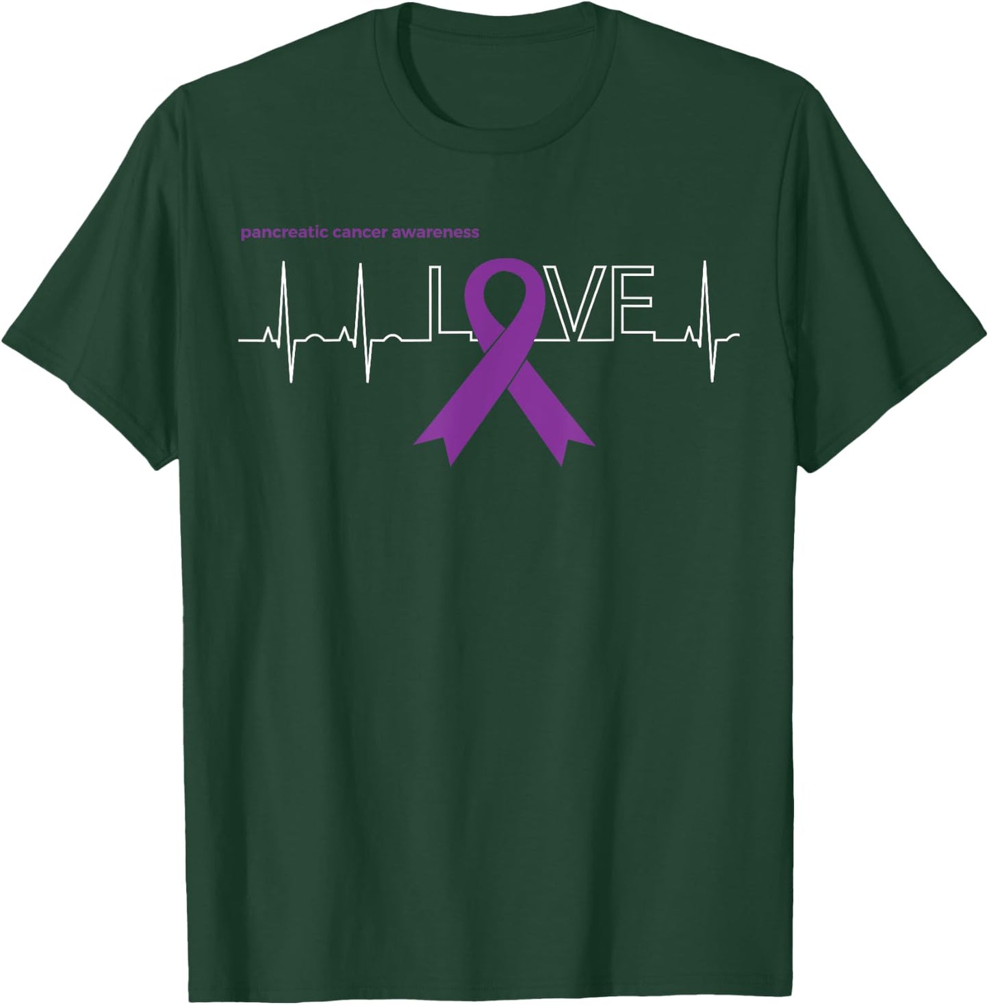 LOVE Ribbon Products Shirts for Pancreatic Cancer Awareness T-Shirt - T-Shirt | Forest