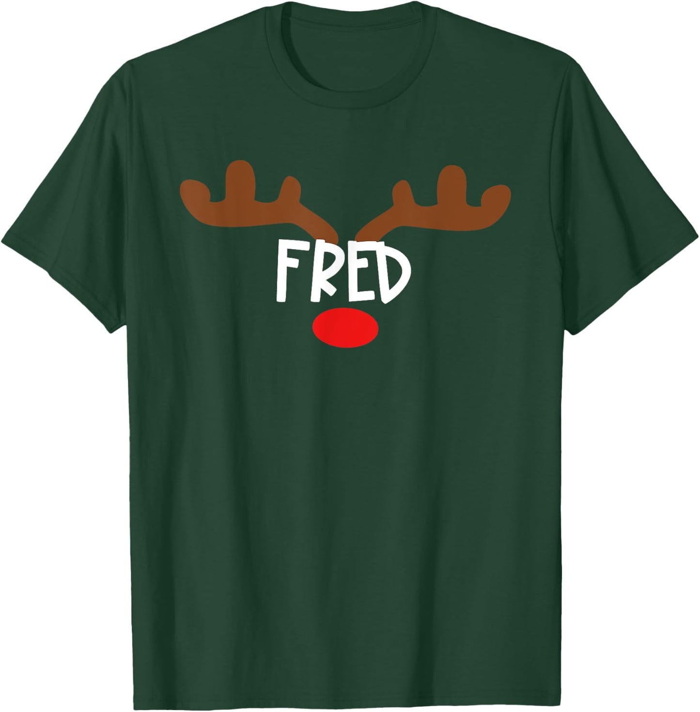 Fred Reindeer Antlers - Funny Christmas Gift T-Shirt - T-Shirt | Forest