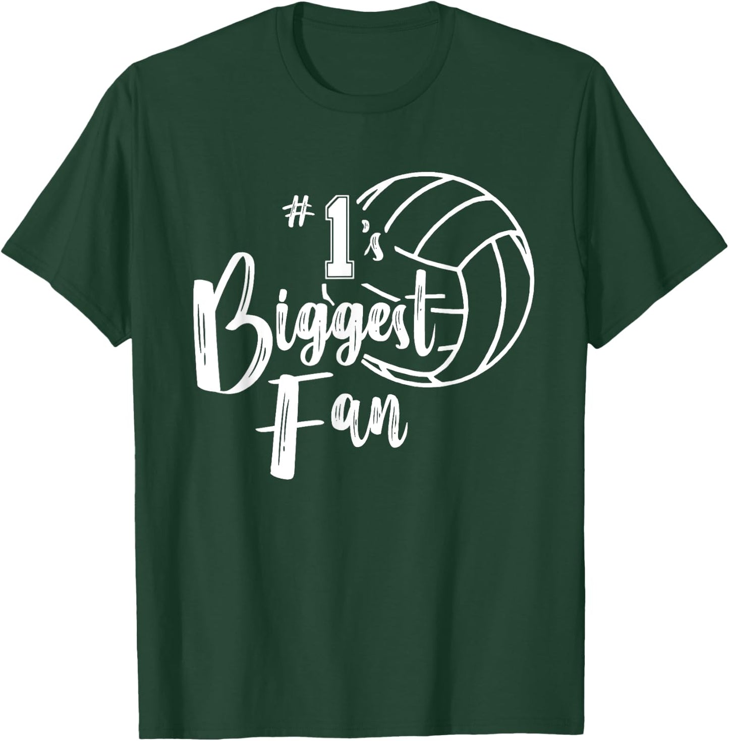 Number One 1 Biggest Fan Shirt Volleyball Mom Volleyball Dad T-Shirt - T-Shirt | Forest