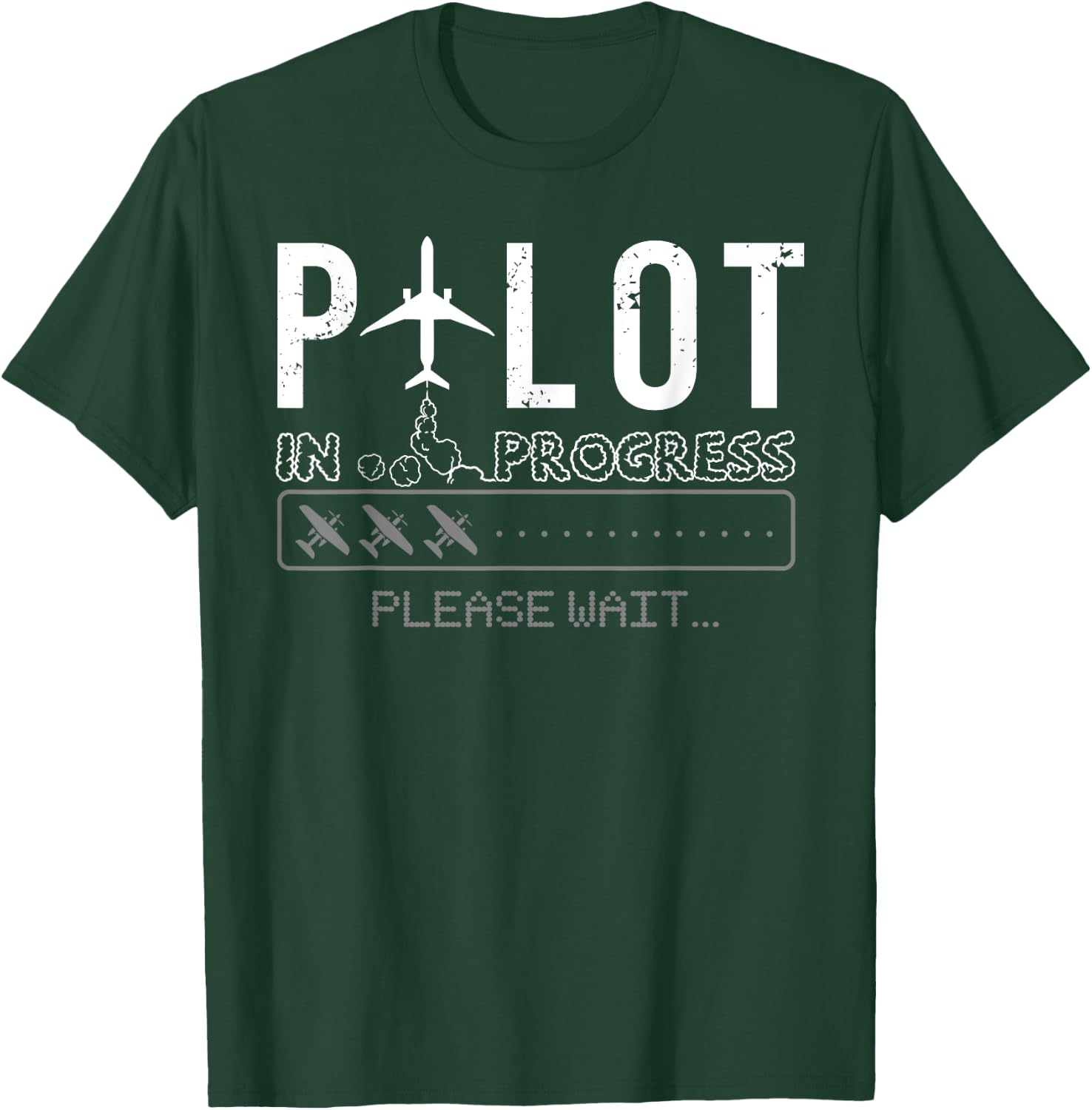 Pilot In Progress Funny Future Pilot Aviation Airplane Gift T-Shirt - T-Shirt | Forest