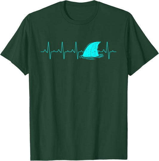 Ocean Animal Heartbeat Shark T-Shirt - T-Shirt | Forest