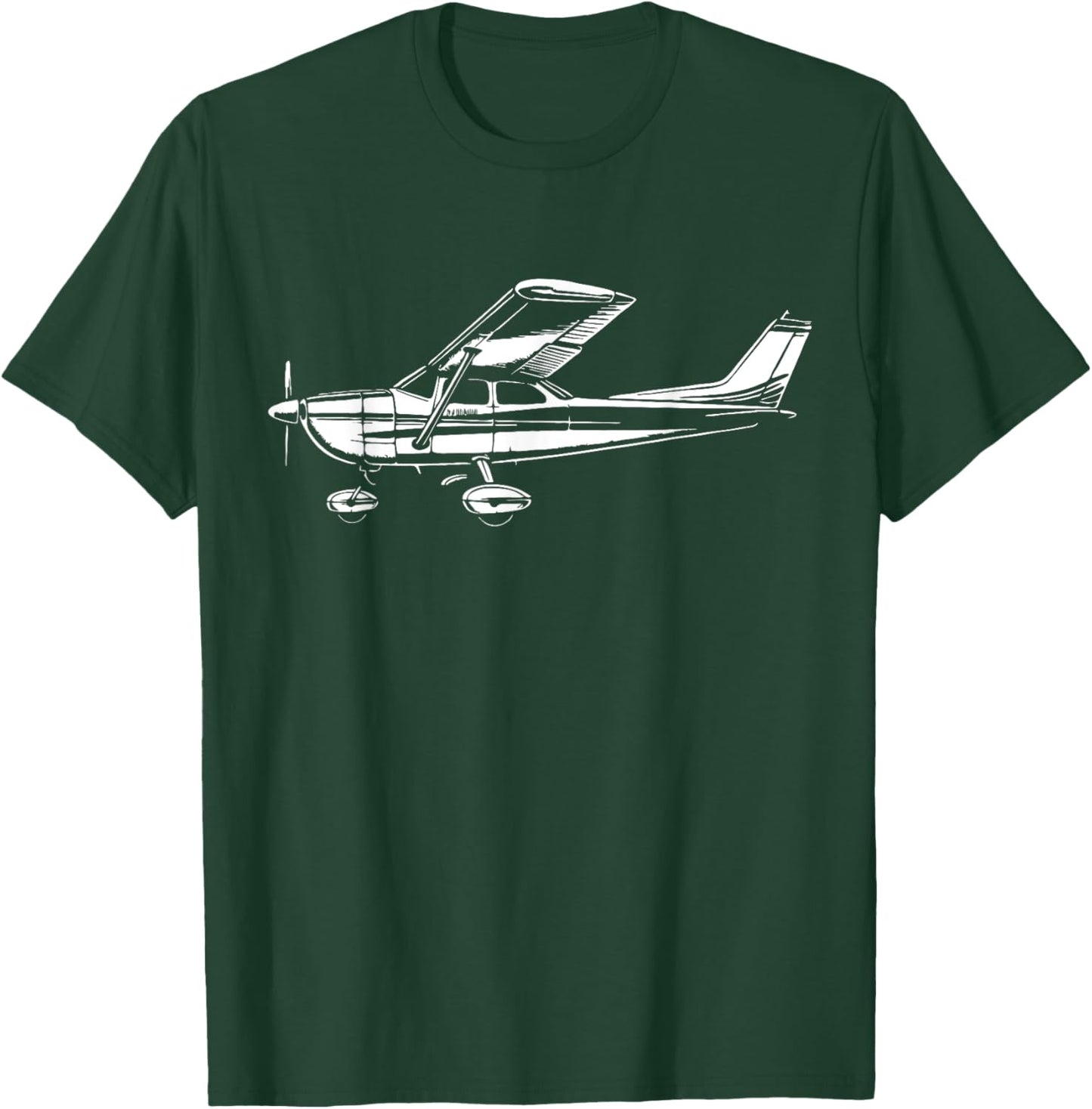 Pilot C172 Flying Airplane Over Mountains T-Shirt - T-Shirt | Forest