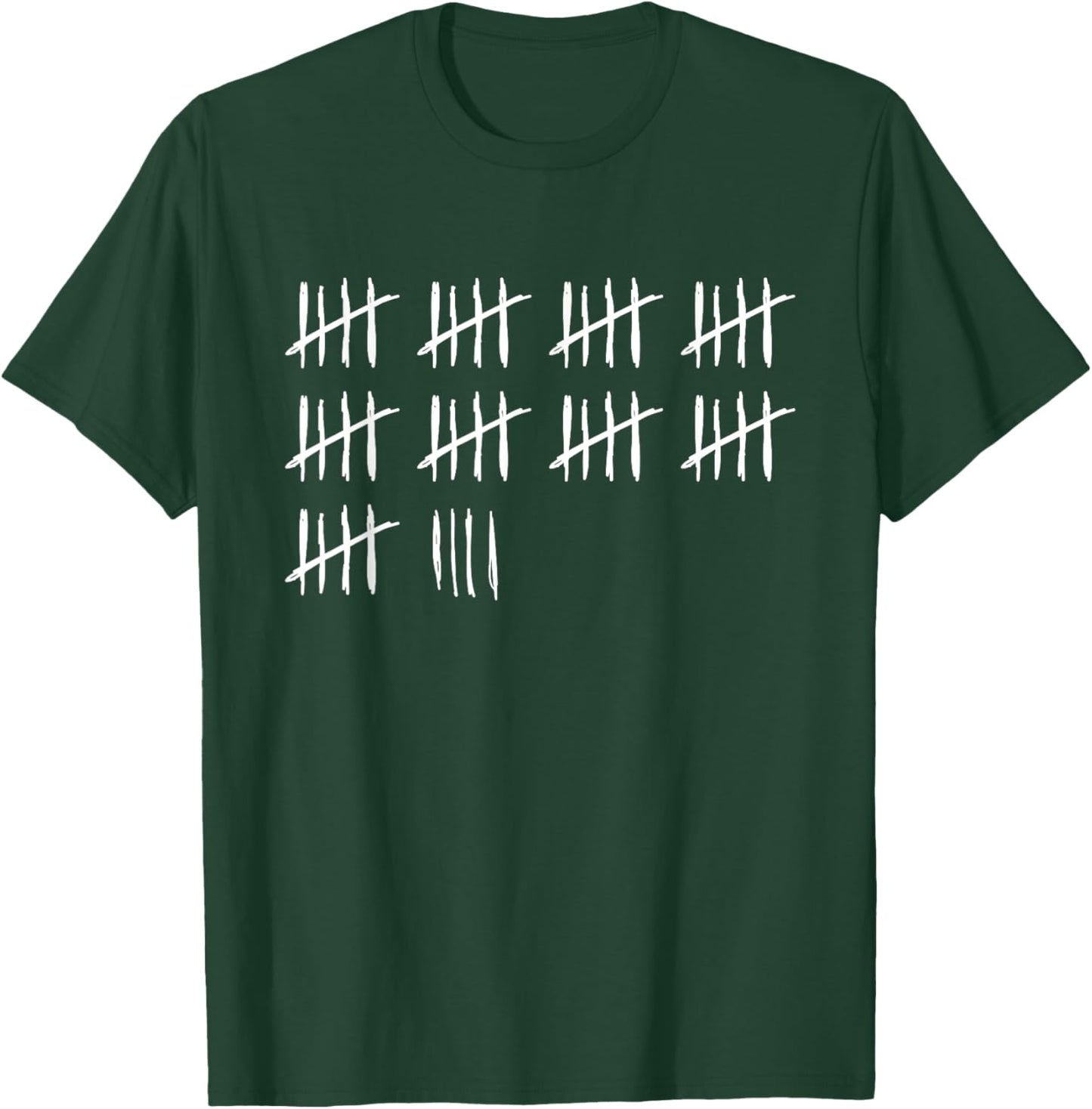 49 Years Done 49th Birthday Old Funny Tally Marks Counting T-Shirt - T-Shirt | Forest