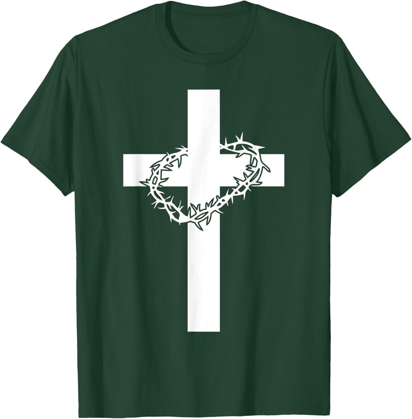 Cross Crown Of Thorns Jesus Christ Martyr Christianity T-Shirt - T-Shirt | Forest