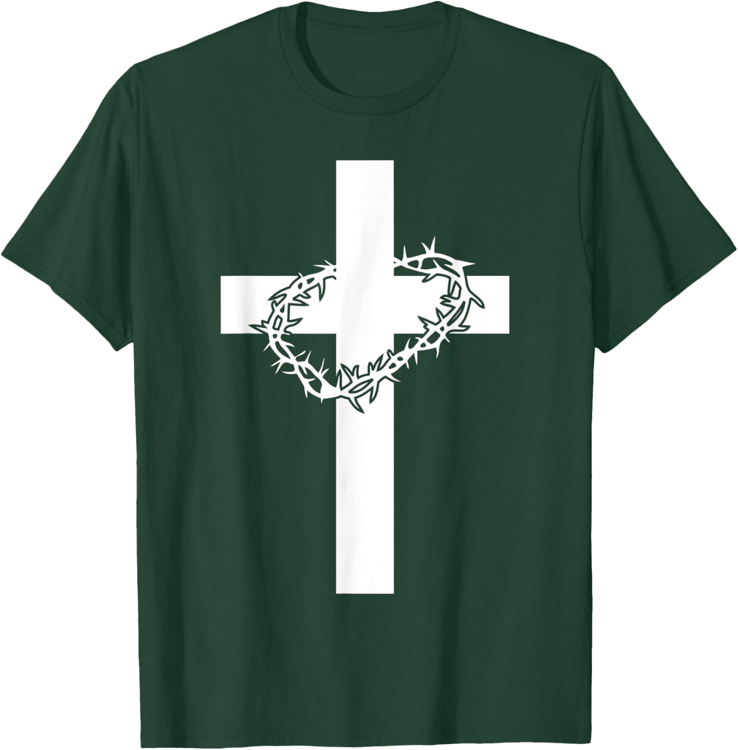 Cross Crown Of Thorns Jesus Christ Martyr Christianity T-Shirt - T-Shirt | Forest