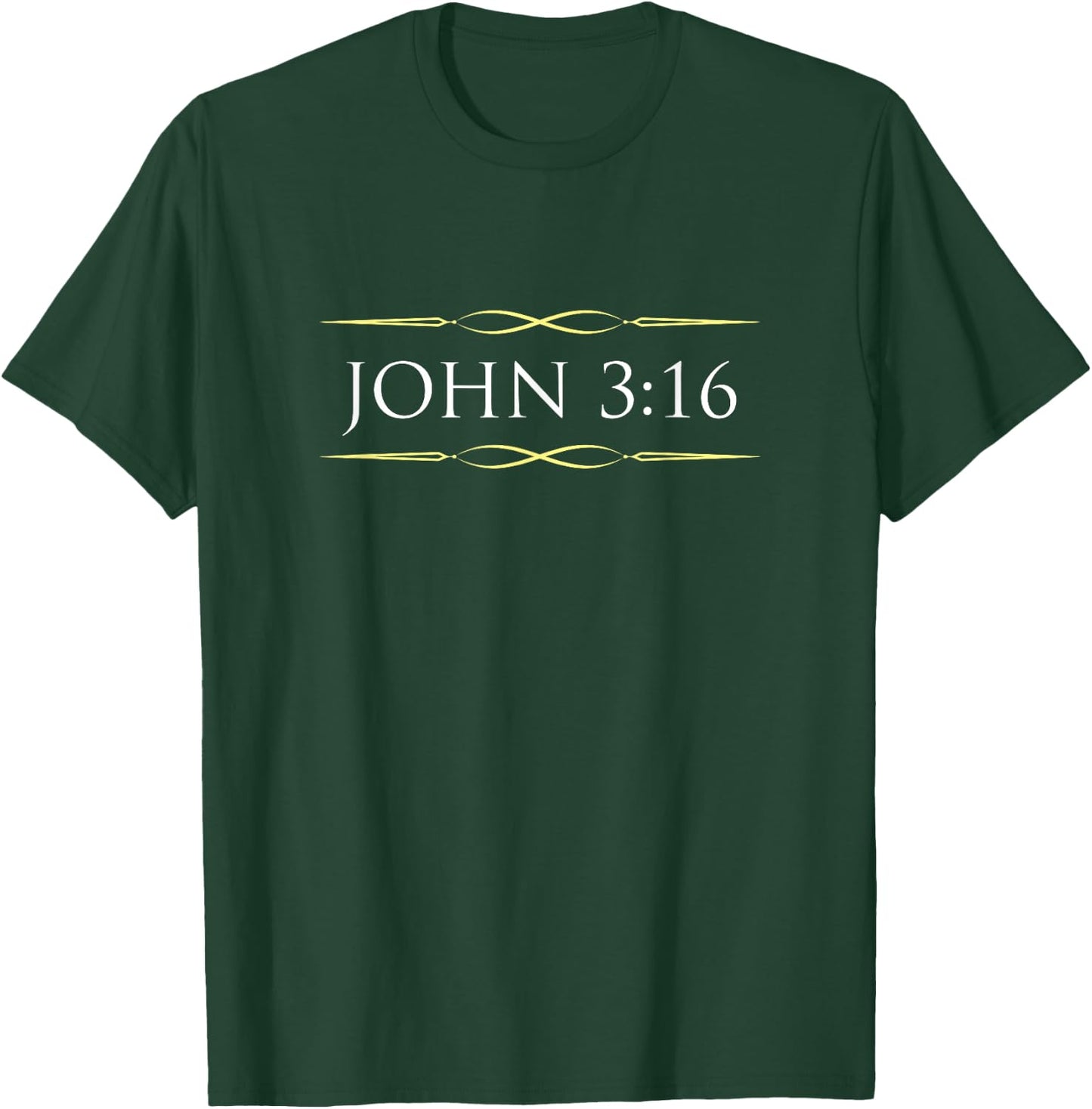 John 3-16, Christian Bible, Classic Text Style T-Shirt - T-Shirt | Forest