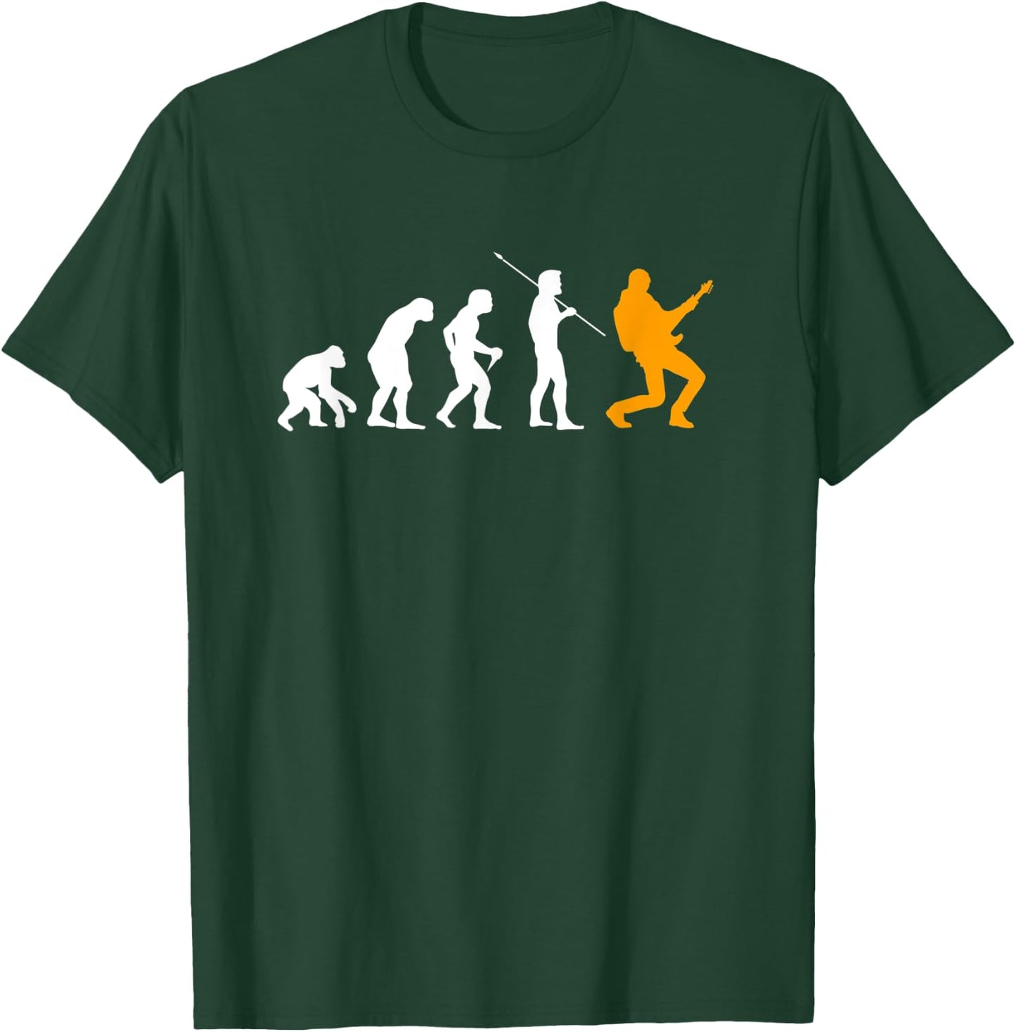 Guitarist Evolution Gift Guitar Musician Women Men T-Shirt - T-Shirt | Forest