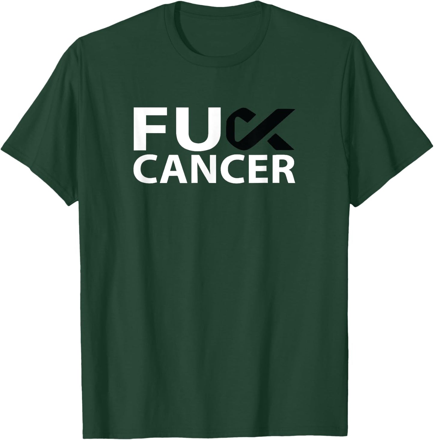 Fuck Melanoma Cancer F U FU Black Ribbon Cancer Awareness T-Shirt - T-Shirt | Forest