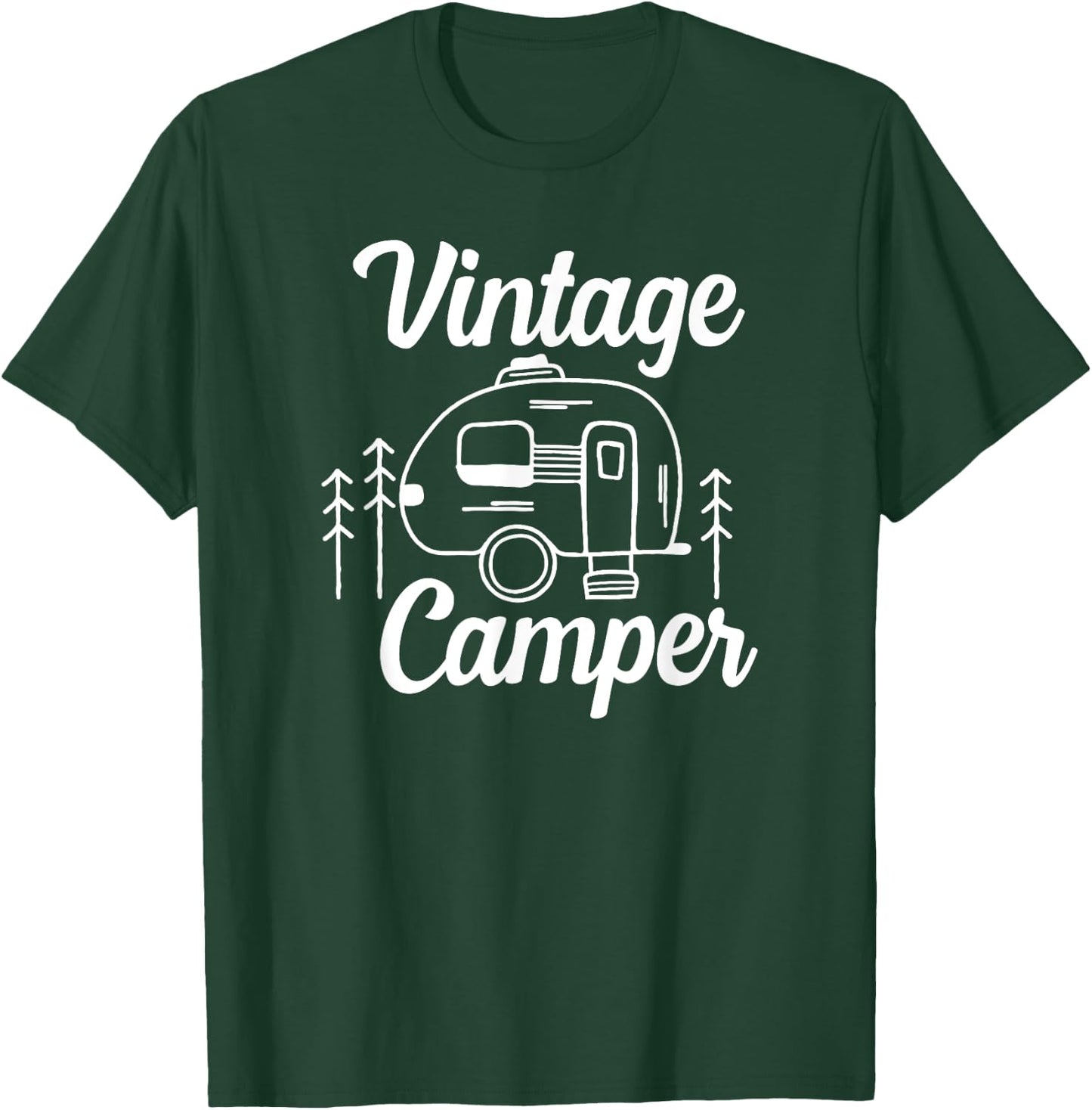 Vintage Camper - Funny Old People Design - Camping Theme T-Shirt - T-Shirt | Forest