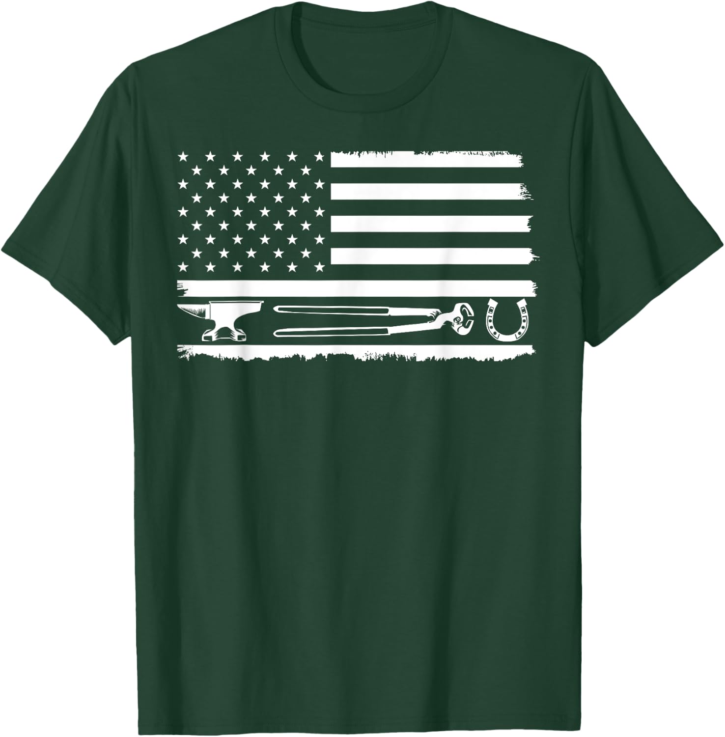 Funny Farrier Gift Cool Farrier Tools American Flag T-Shirt - T-Shirt | Forest