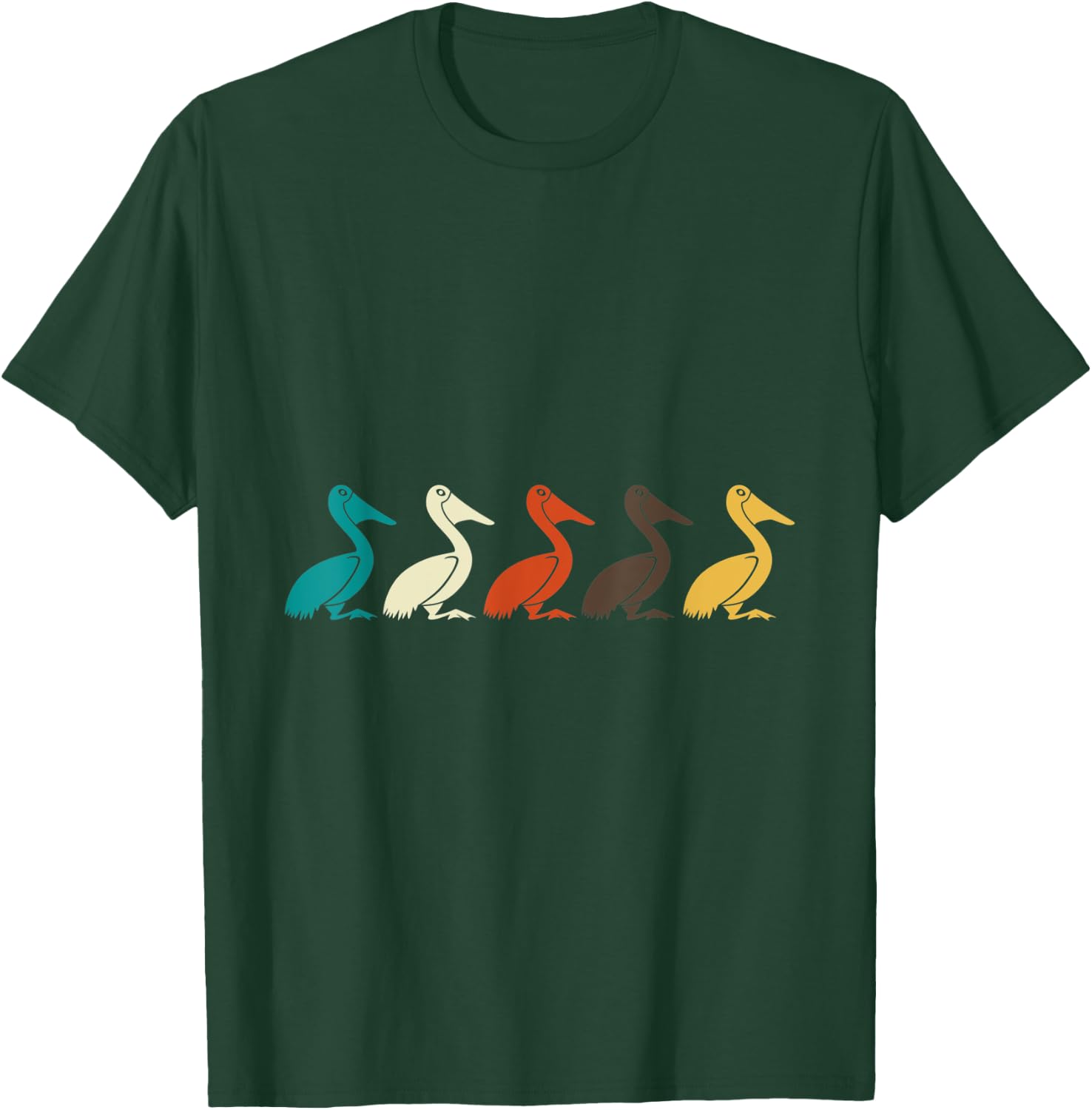 Retro Animals Pelican T-Shirt - T-Shirt | Forest