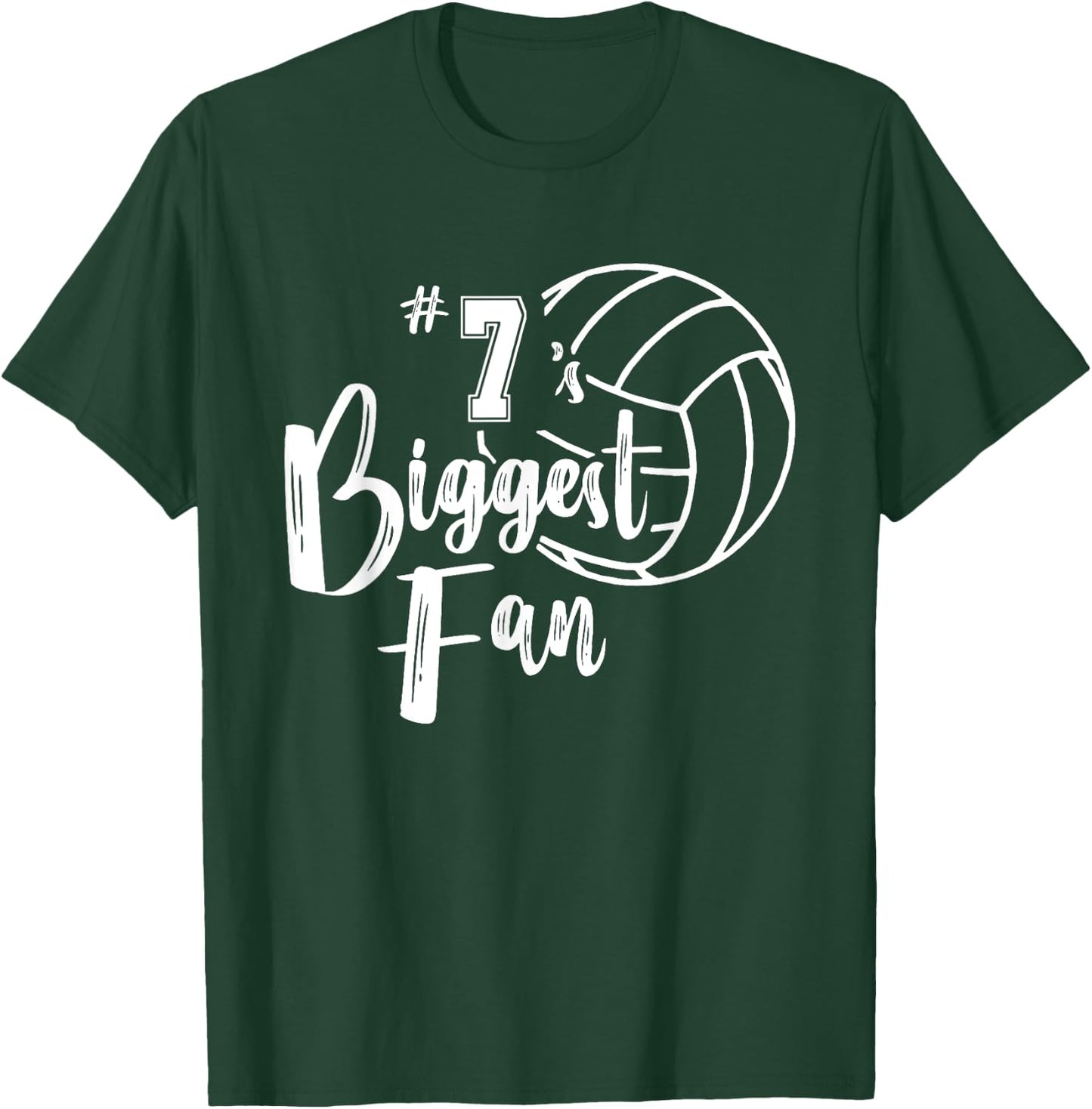 Seven 7 Biggest Fan Shirt Volleyball Mom Volleyball Dad T-Shirt - T-Shirt | Forest