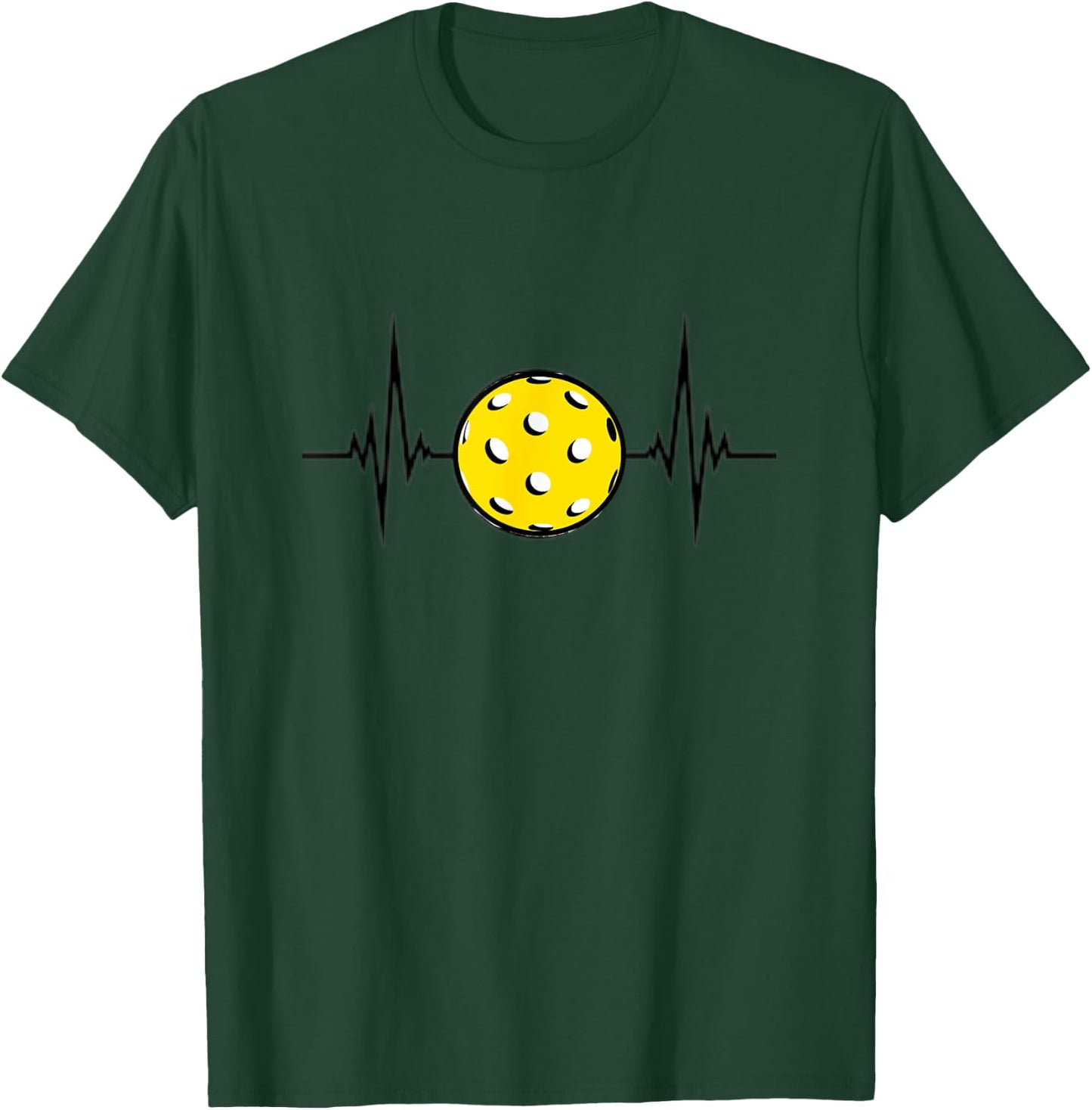 Pickleball is life - heartbeat with Pickleball - funny T-Shirt - T-Shirt | Forest