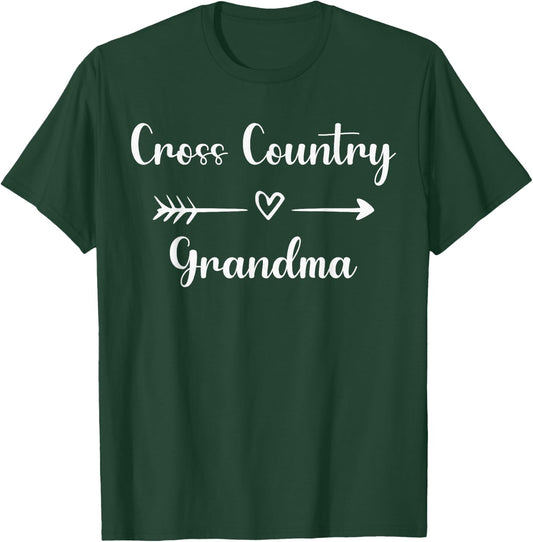 Cross Country Grandma Nana XC Sport Lover Mothers Day Gift T-Shirt - T-Shirt | Forest