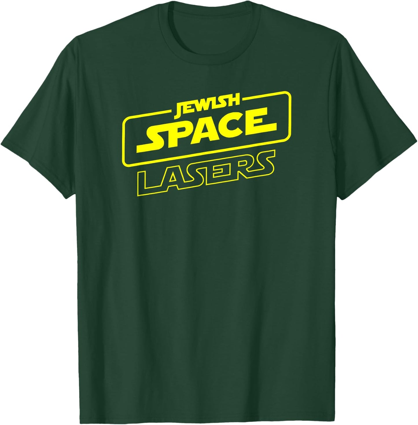 Jewish Space Lasers in Yellow Text -- Sci-fi Themed Design T-Shirt - T-Shirt | Forest