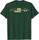 Heartbeat 911 Dispatcher Thin Yellow Line Emergency US Flag T-Shirt - T-Shirt | Forest