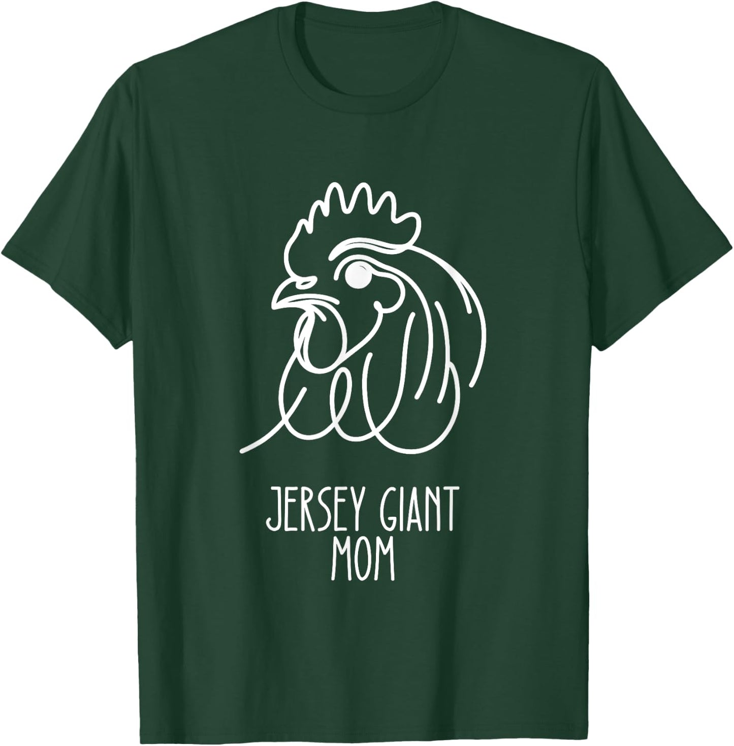 Line Art Best Chicken Mom Women - Jersey Giant T-Shirt - T-Shirt | Forest