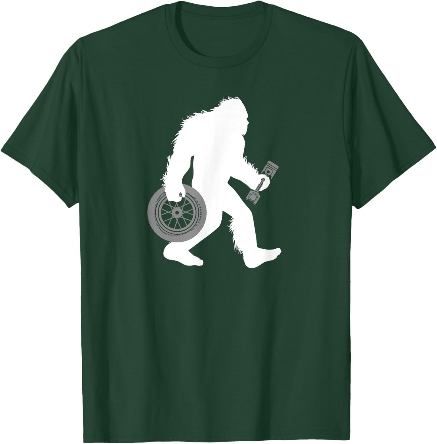 Bigfoot Car Mechanic Sasquatch Tire Technician Cryptid T-Shirt - T-Shirt | Forest