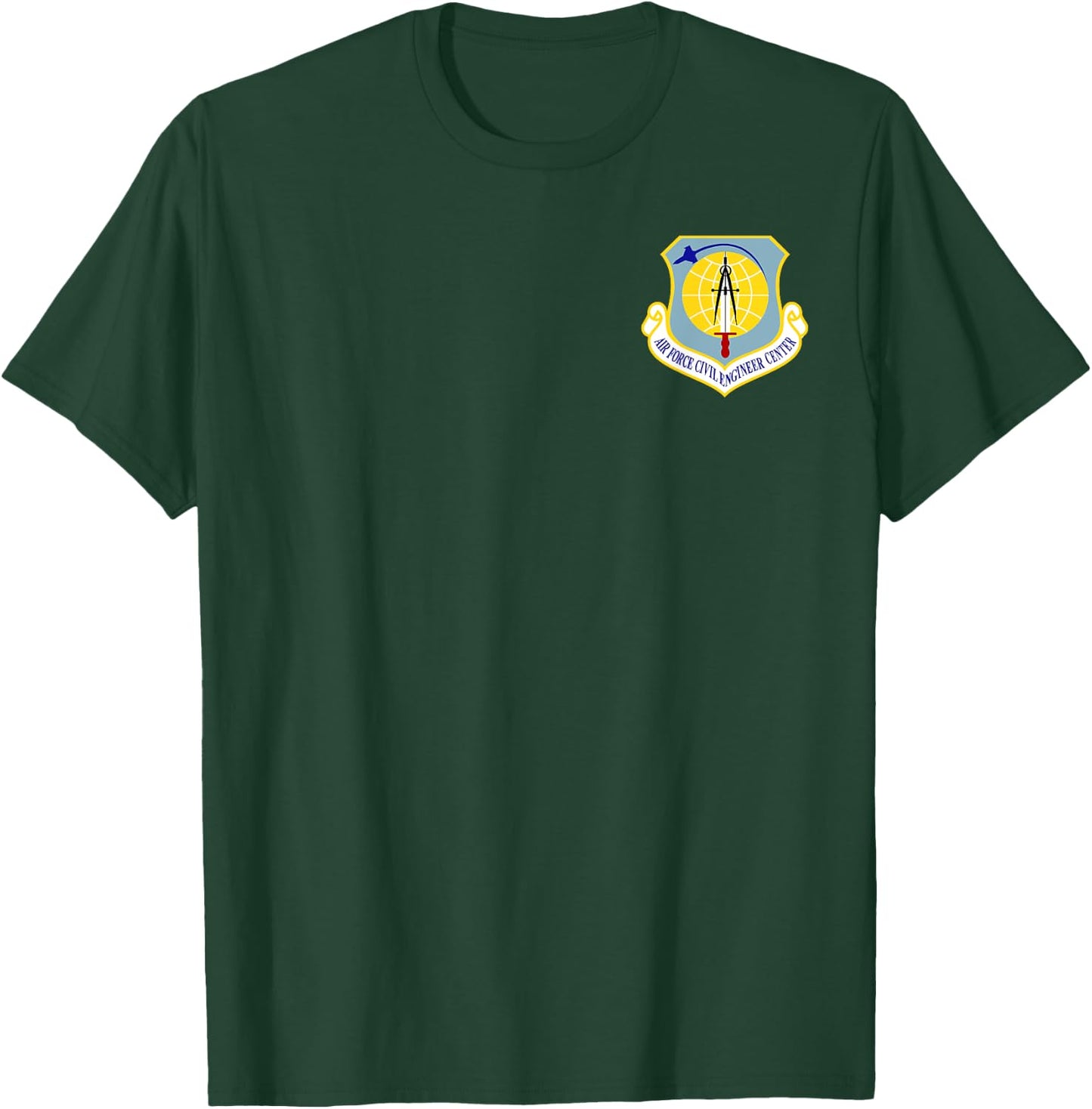 Air Force Civil Engineer Center Military Veteran Patch T-Shirt - T-Shirt | Forest