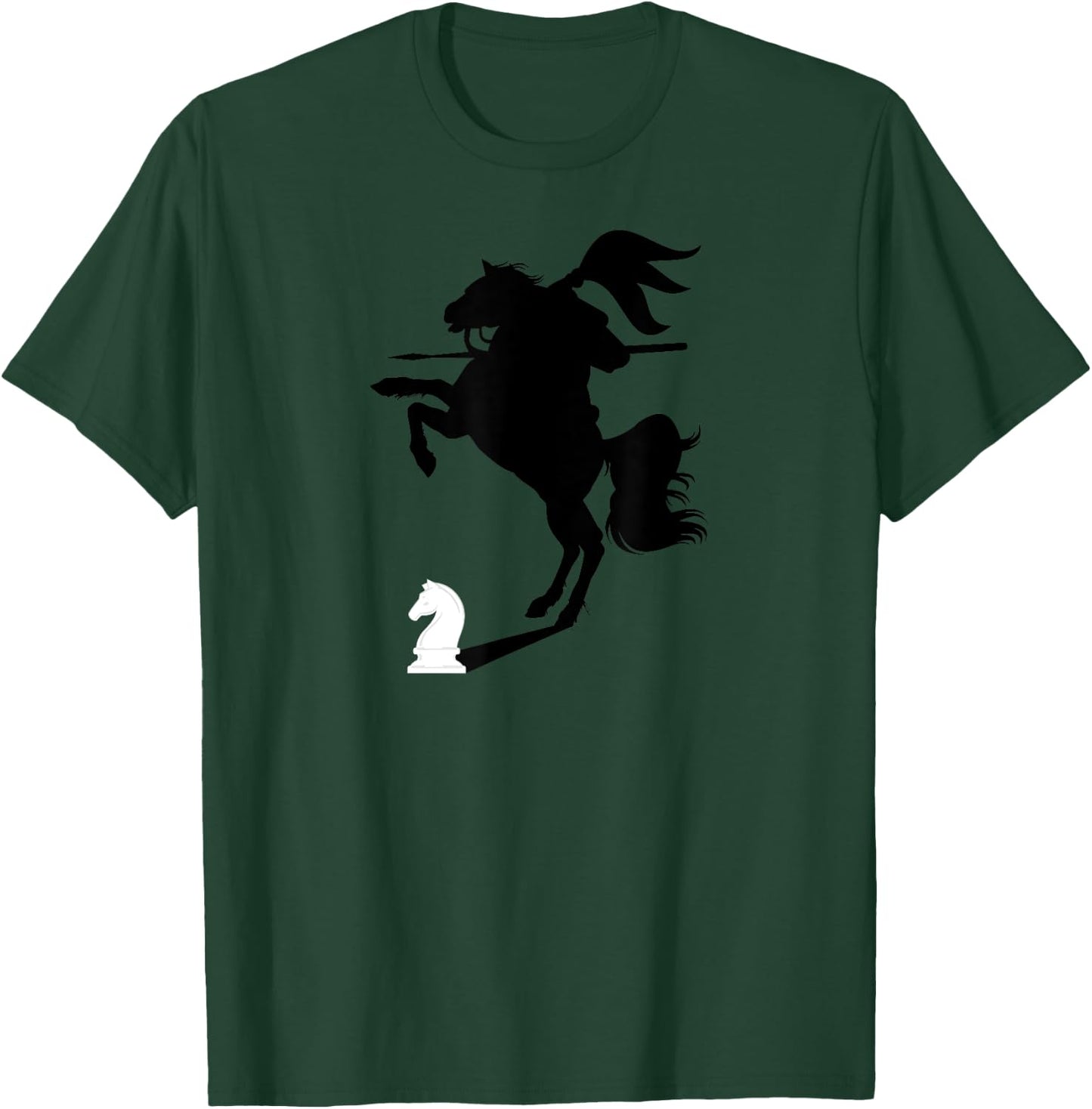 Chess Knight With Shadow of Knight on a Horse Chess Lover T-Shirt - T-Shirt | Forest