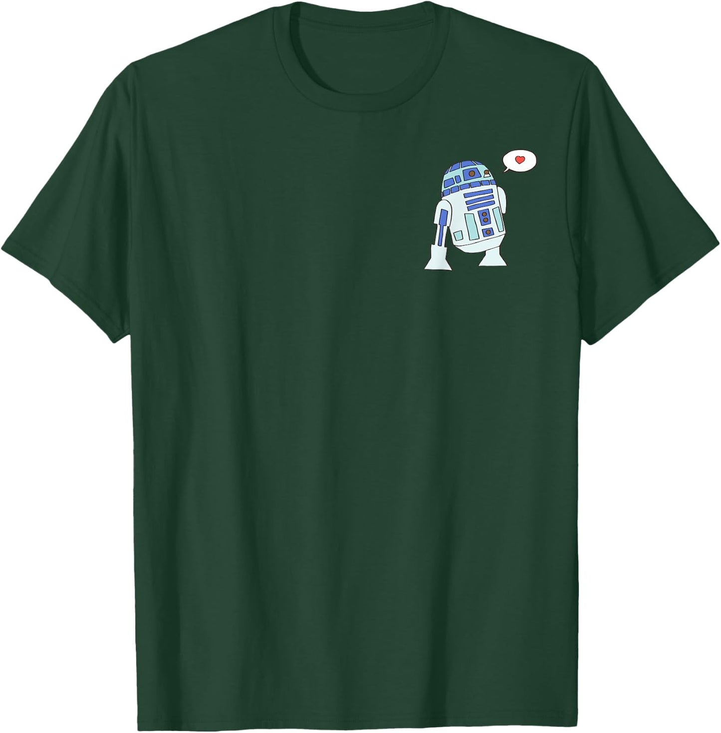 Amazon Essentials Star Wars Valentine's Day Love from R2-D2 T-Shirt - T-Shirt | Forest