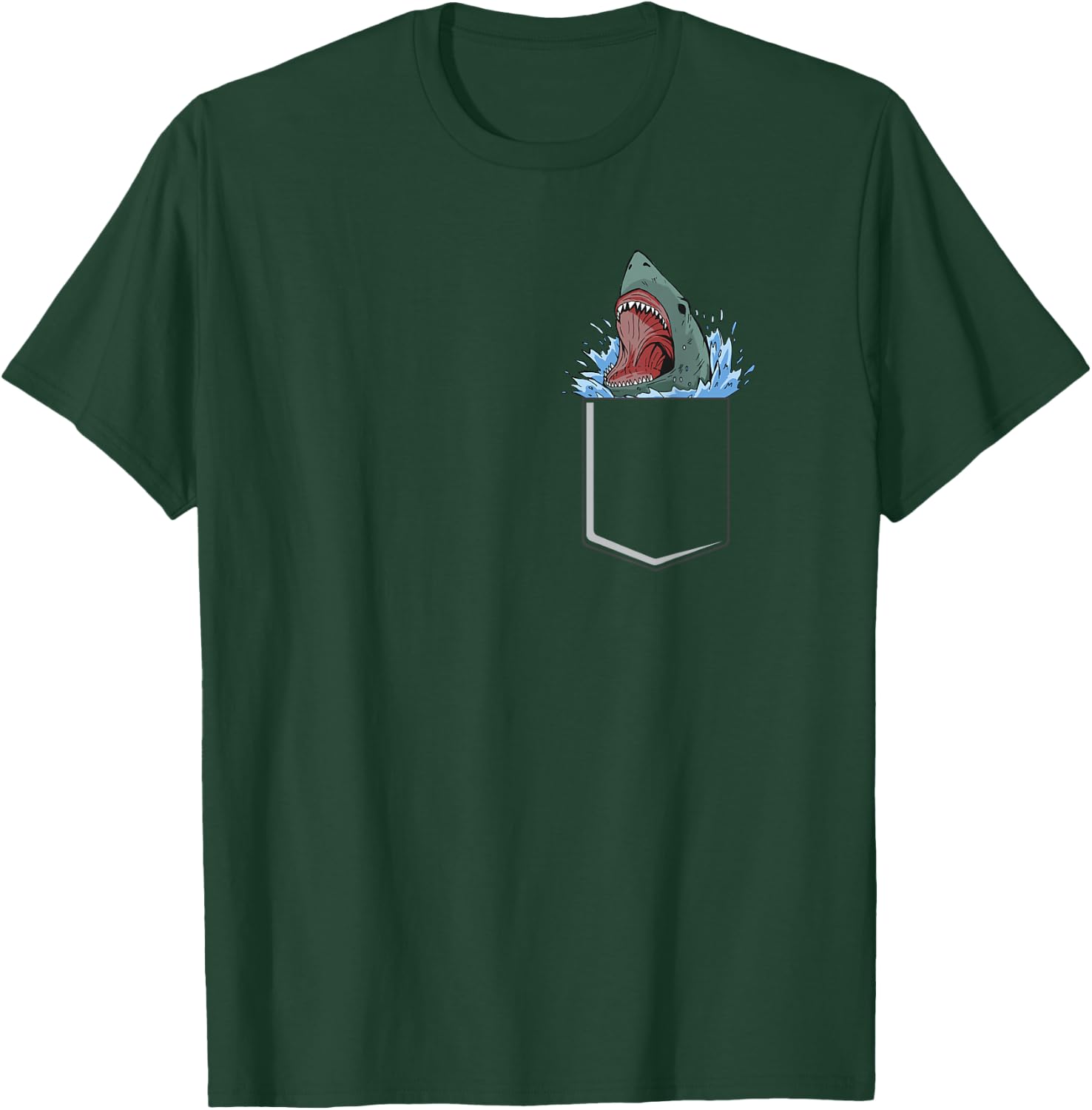 Animal Lover Novelty Apparel -Adults Black Modern Shark Theme T-Shirt - T-Shirt | Forest