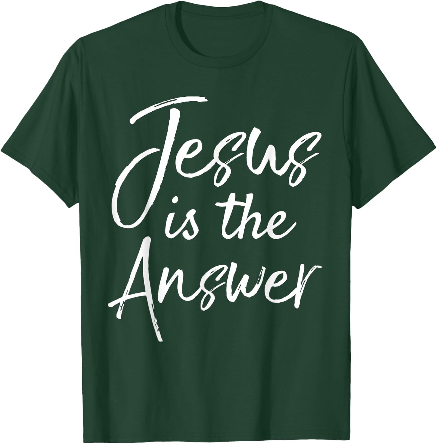 Christian Quote Gift Cute Jesus is the Answer T-Shirt - T-Shirt | Forest