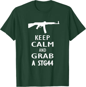 Keep Calm and grab a Sturmgewehr 44 Assault Rifle Wehrmacht T-Shirt - T-Shirt | Forest