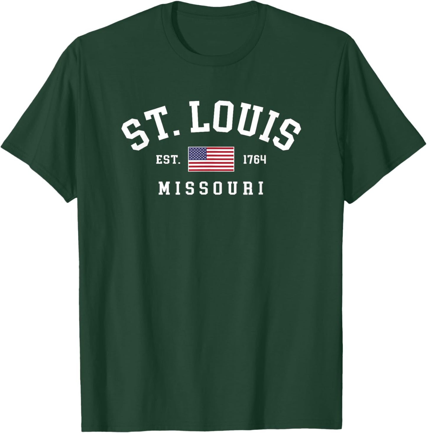 St Louis Missouri July 4th US Flag Retro Throwback T-Shirt - T-Shirt | Forest