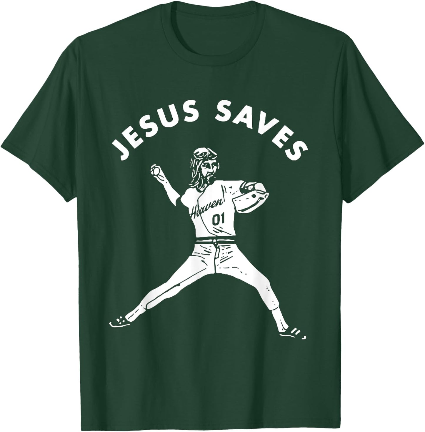 Jesus Saves Religious Christian Faith Baseball Shirt T-Shirt - T-Shirt | Forest