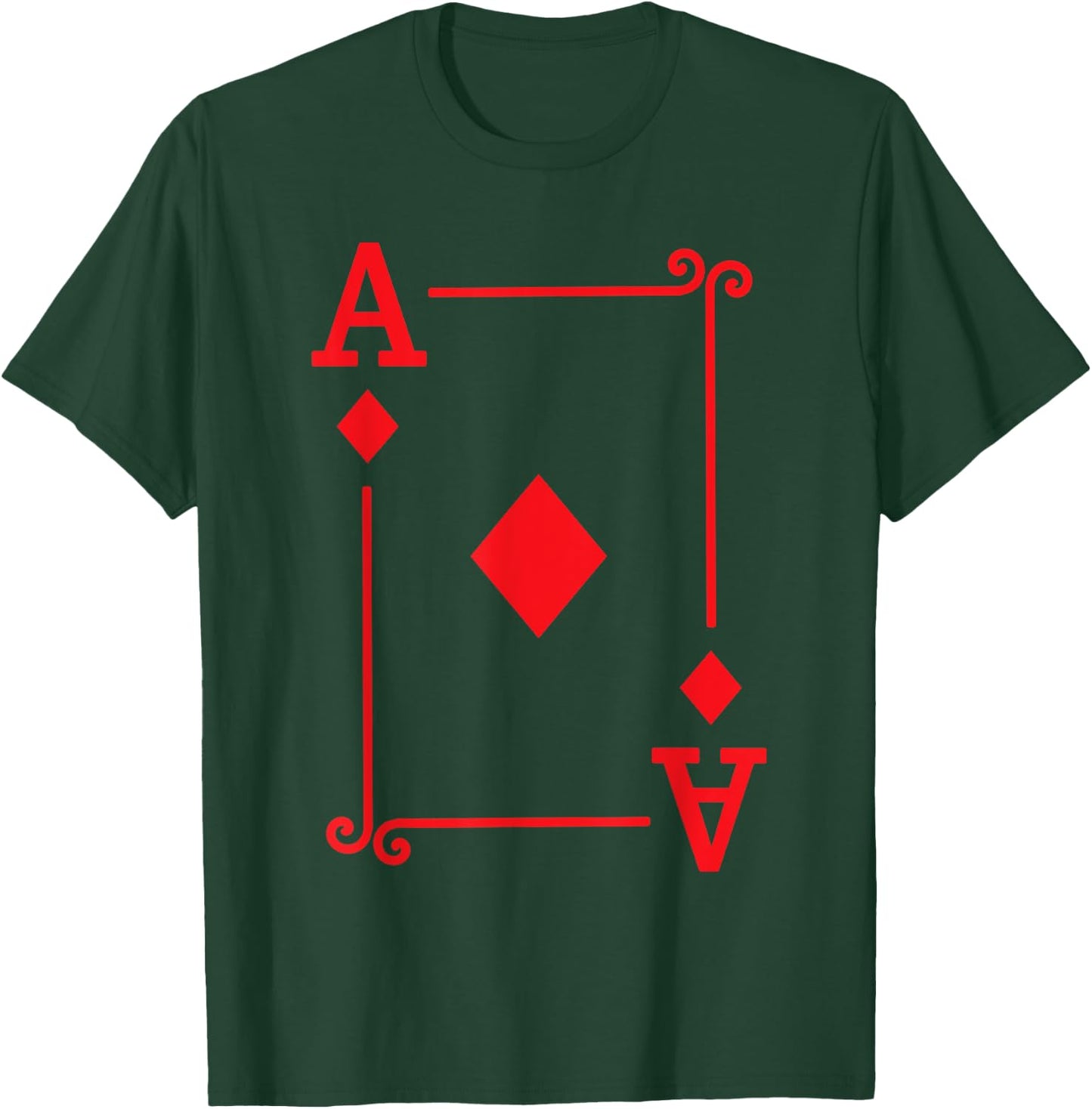 Playing Cards - Matching Diamonds Card Suits - Ace Card T-Shirt - T-Shirt | Forest