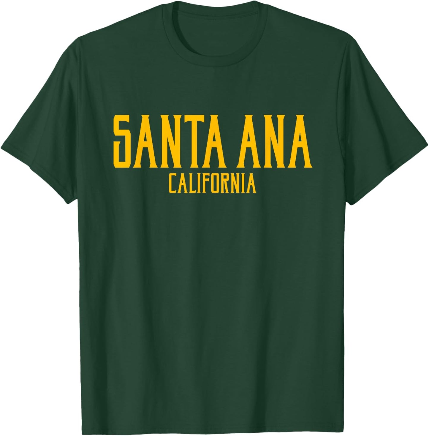 Santa Ana California Text Amber Print T-Shirt - T-Shirt | Forest