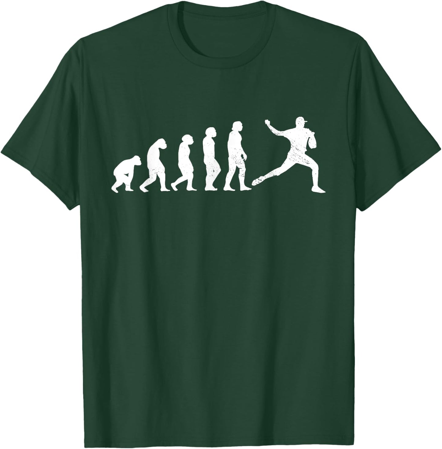 Pitcher Evolution Hobby Profession Monkey Ape Baseball T-Shirt - T-Shirt | Forest