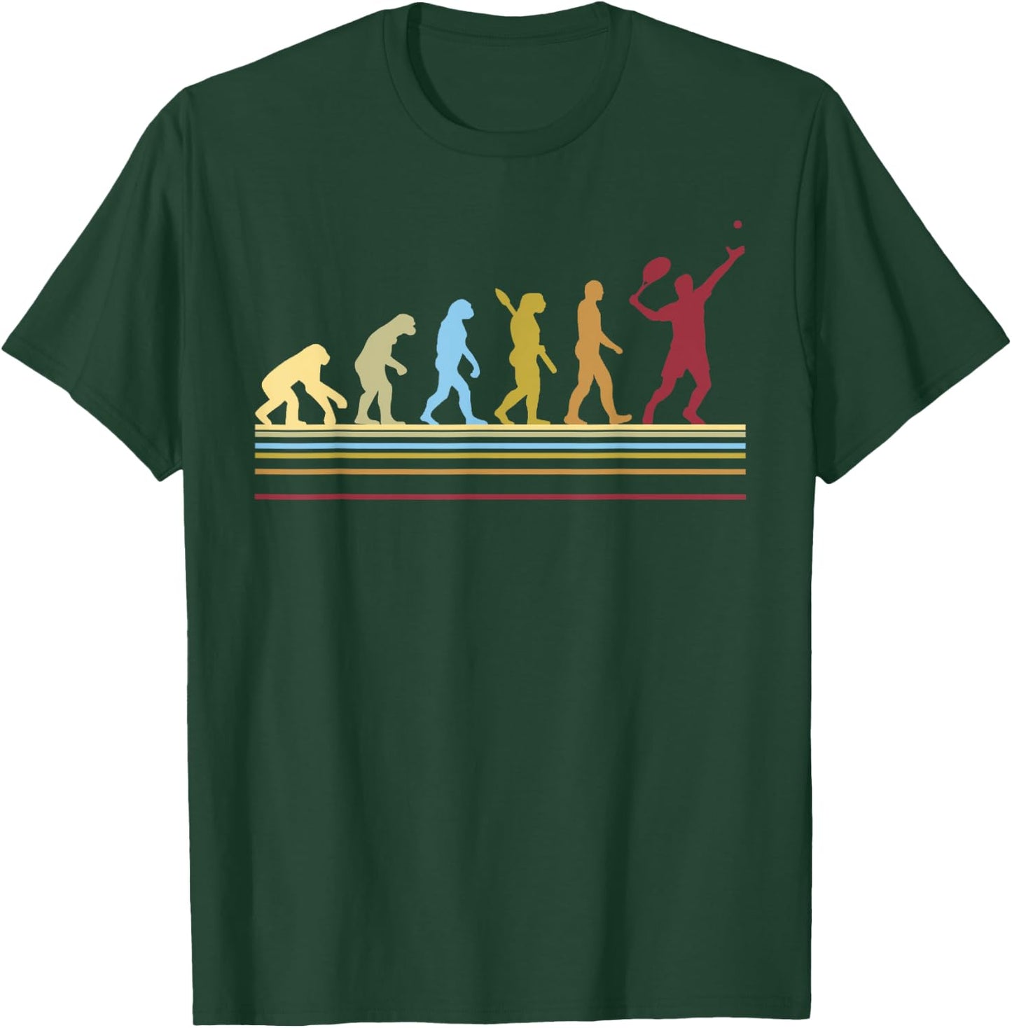 Tennis Player Retro Sport Evolution T-Shirt - T-Shirt | Forest