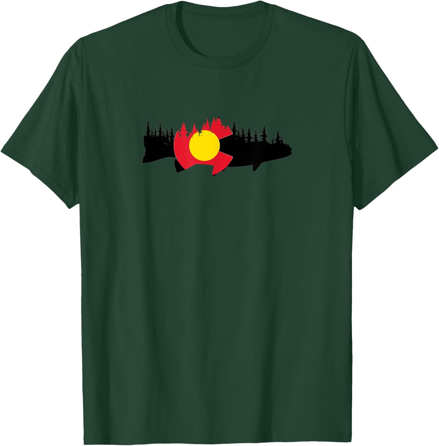 Colorado Fishing Graphic Design T-Shirt - T-Shirt | Forest