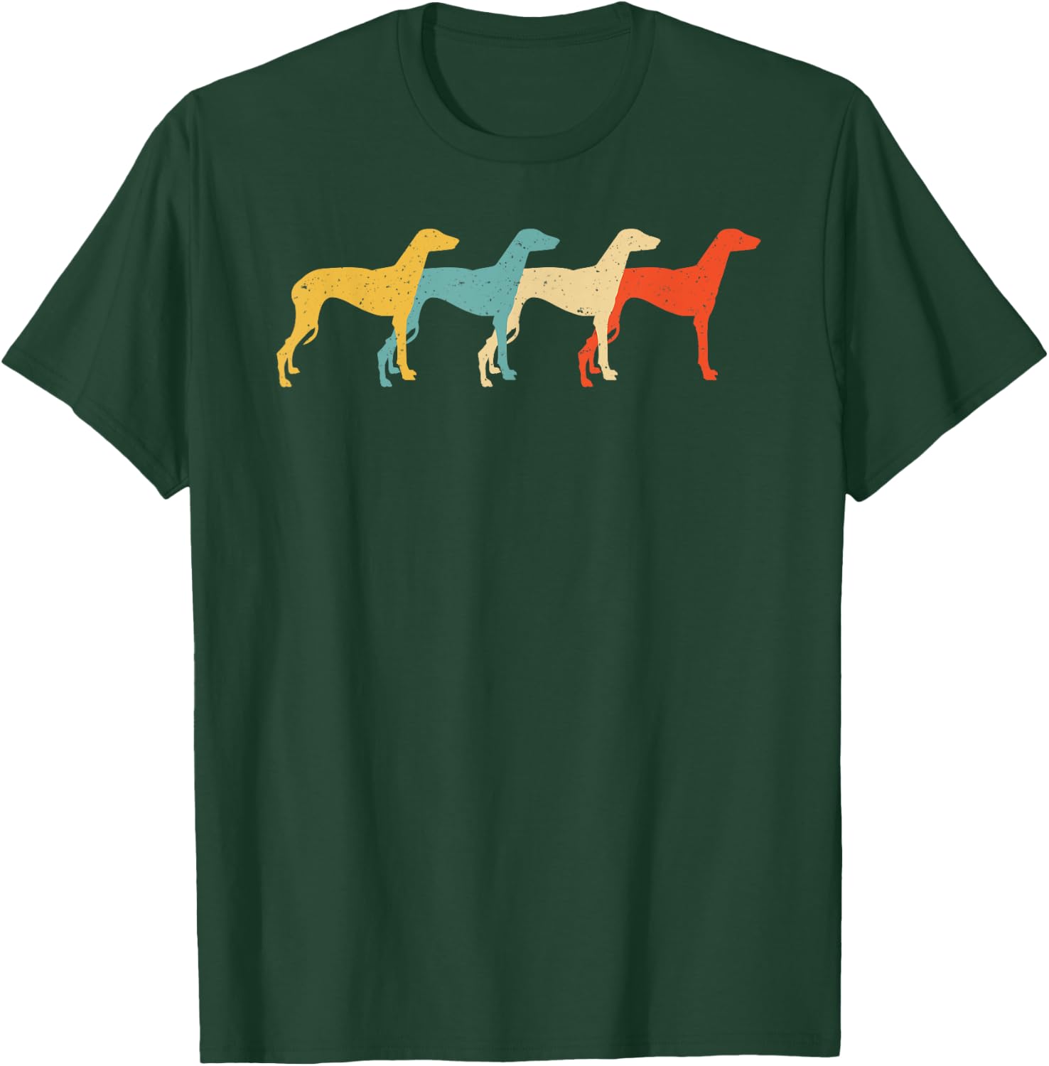 Greyhound Vintage Retro Dog Pet Racer Lover 60s 70s Gift Men Women Girls Kids T-Shirt - T-Shirt | Forest