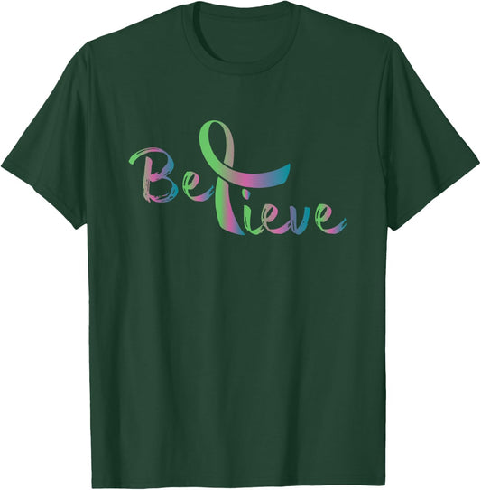 Metastasised Breast Cancer Faith Fighter Survivor Gesche T-Shirt - T-Shirt | Forest