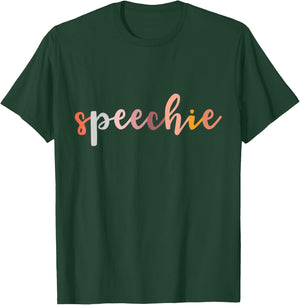 Speechie Gift Language Therapist Boho Retro Pathologist Gift T-Shirt - T-Shirt | Forest