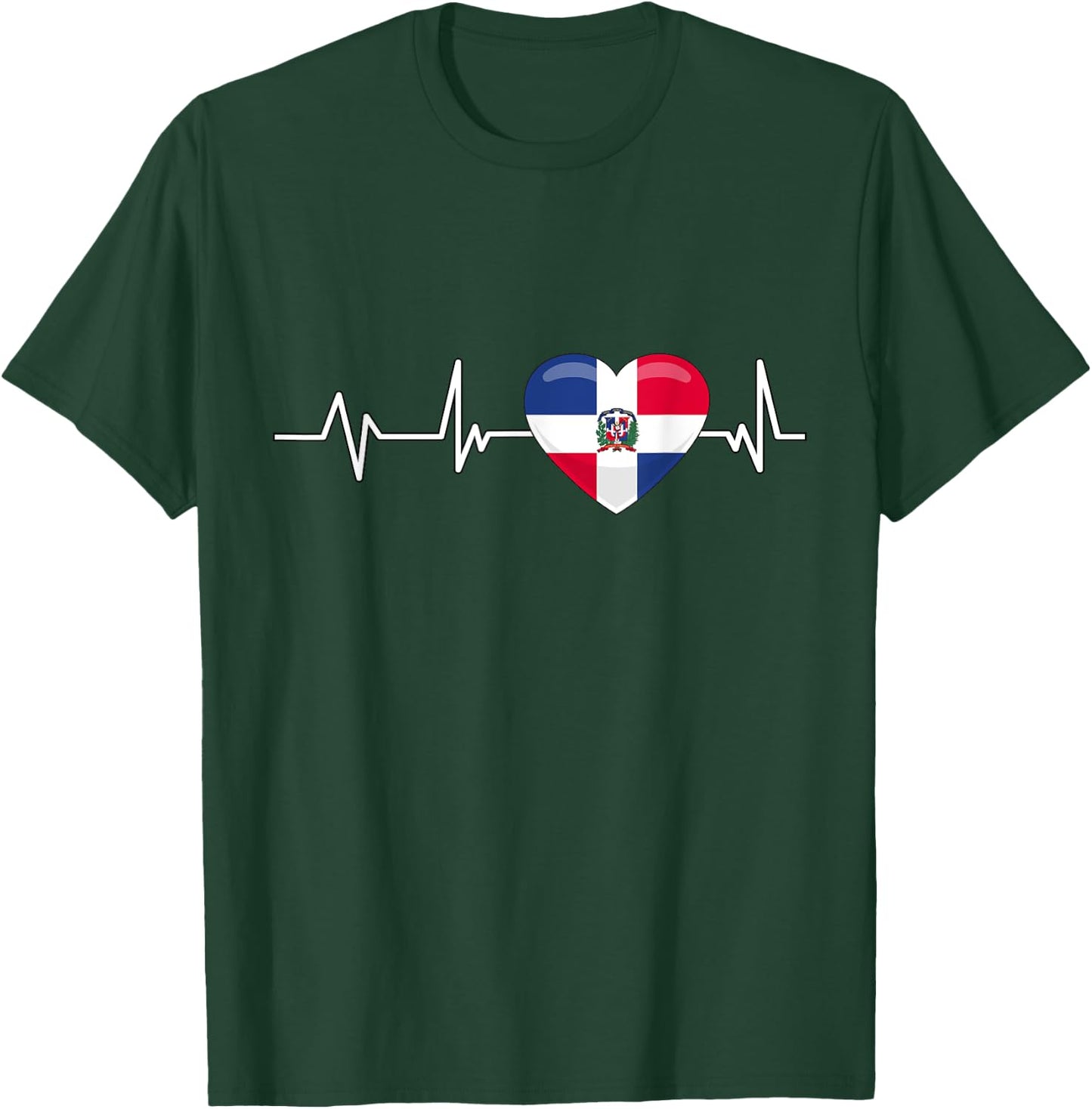 Dominican Republic Heartbeat Gift Dominican Republic T-Shirt - T-Shirt | Forest