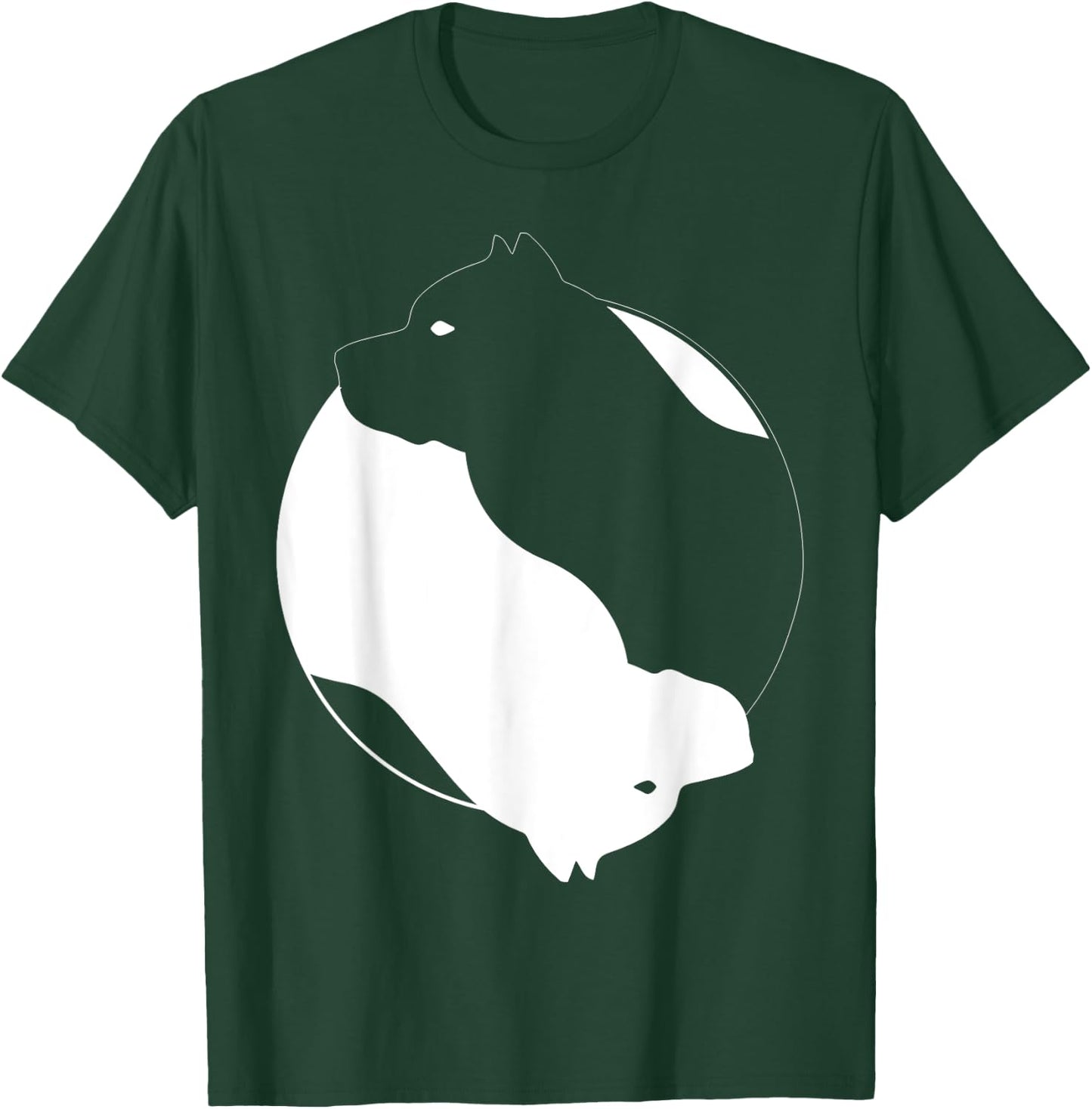 Yin Yang Pitbull Funny Pittie Symbol Zen Meditation T-Shirt - T-Shirt | Forest