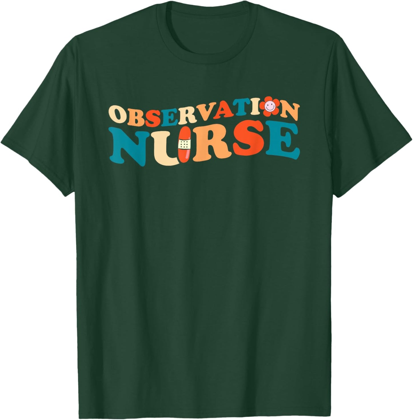 Observation Nurse Retro Registered RN Nursing Student T-Shirt - T-Shirt | Forest