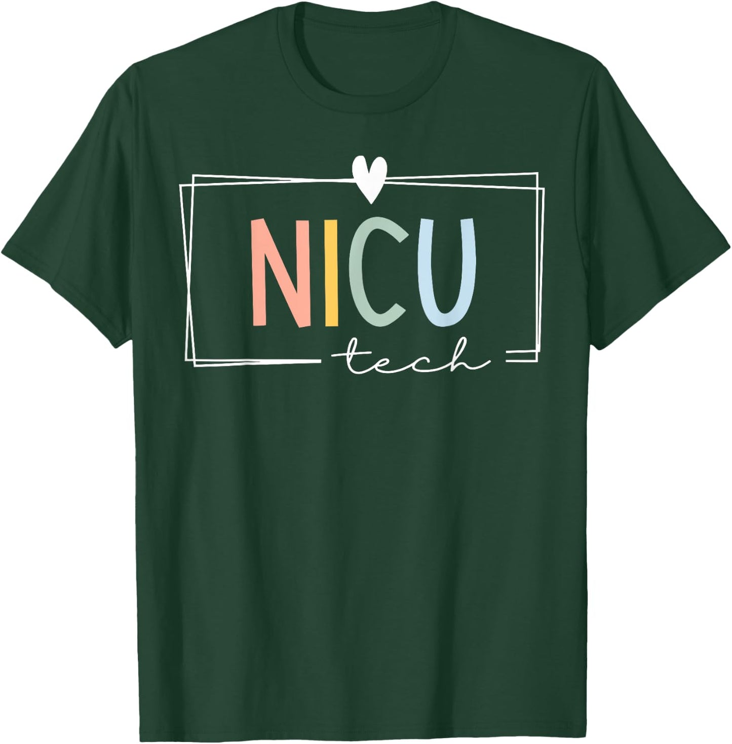 Retro NICU Tech Neonatal Intensive Care Unit ICU Nurse Team T-Shirt - T-Shirt | Forest