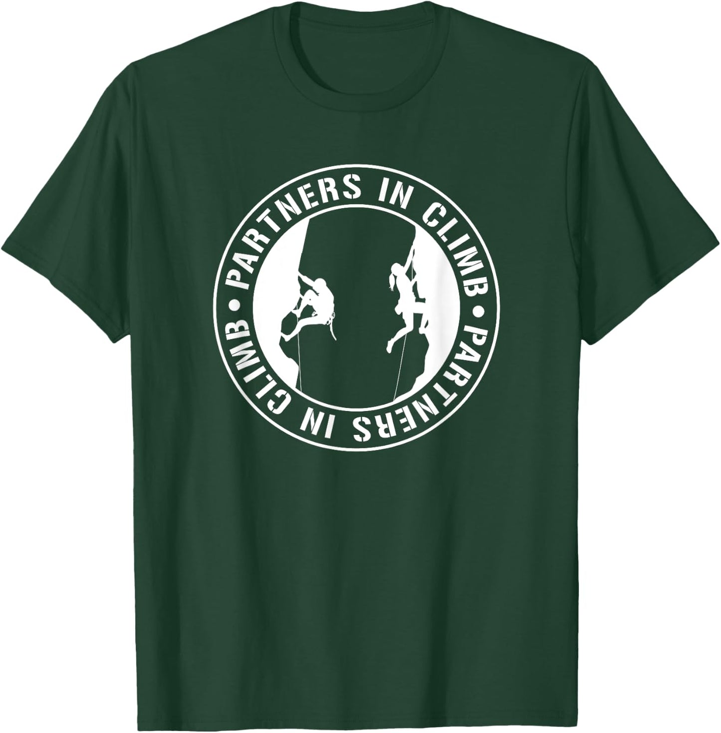 Partners in Climb - Couple Rock Climbing Boulder T-Shirt - T-Shirt | Forest