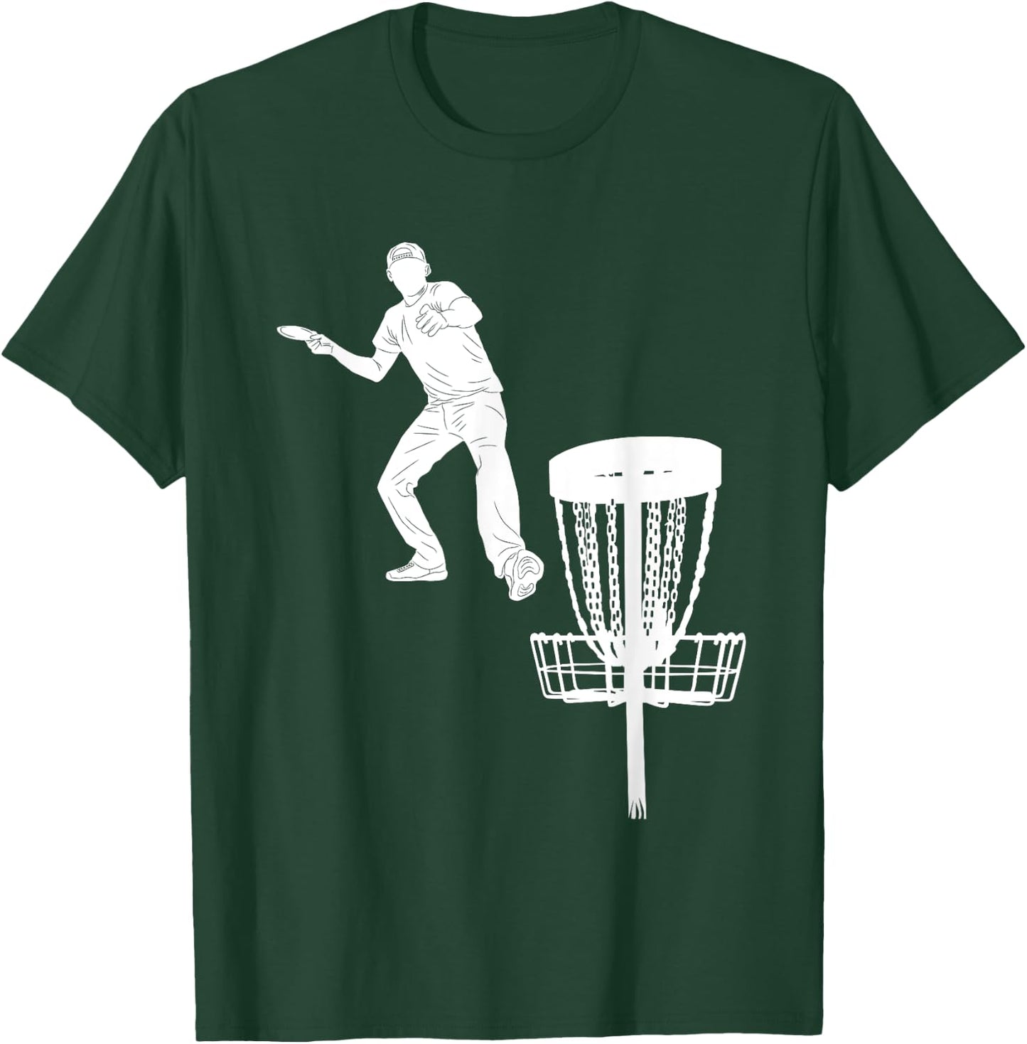 Silhouette American Disc Golf Player Frolf Targeting T-Shirt - T-Shirt | Forest