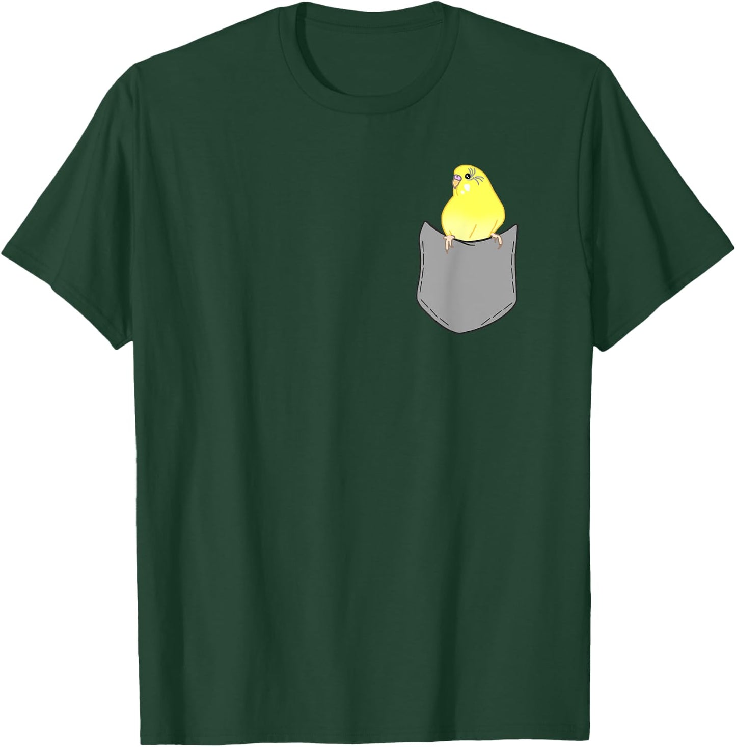 Fake Pocket Yellow Budgie Cute Yellow Budgerigar Birb memes T-Shirt - T-Shirt | Forest