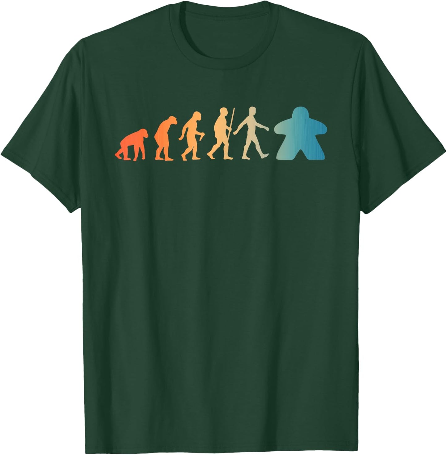Funny Meeple Design Women Meeple Evolution Lovers T-Shirt - T-Shirt | Forest