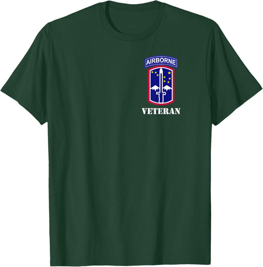 172nd Infantry Patch - Airborne Tab White Veteran chest T-Shirt - T-Shirt | Forest